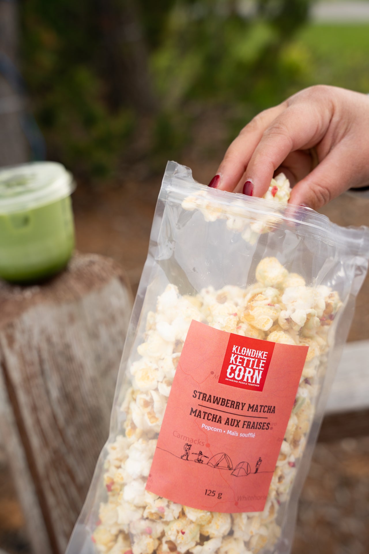 Strawberry Matcha Popcorn