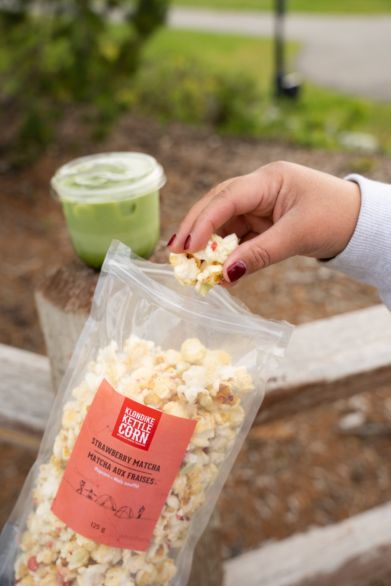 Strawberry Matcha Popcorn