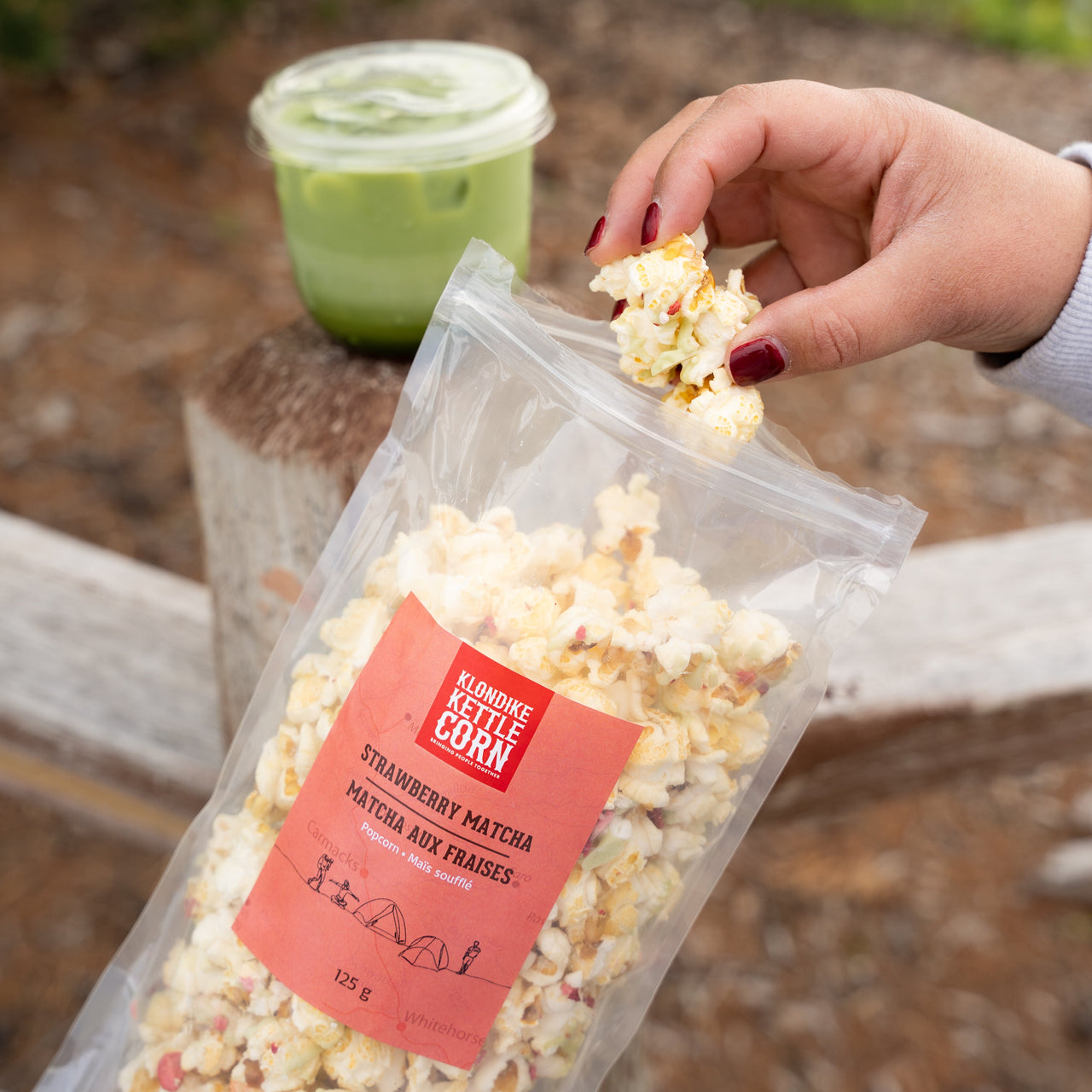 Strawberry Matcha Popcorn